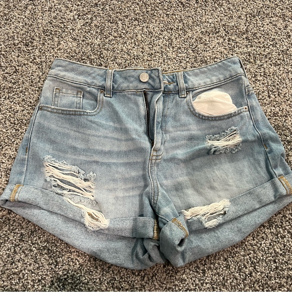 PacSun Light Blue Distressed Jean Shorts